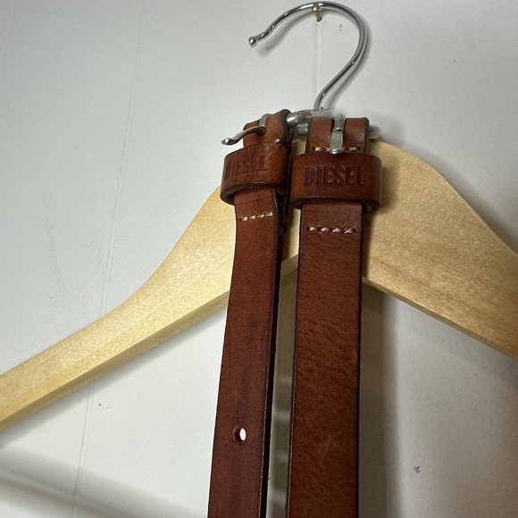 Diesel Women’s Double Leather belt, Size XS-S, National brown color main image 14
